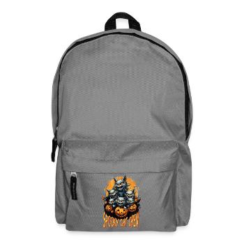 Halloween Chats Noir Citrouille Costume Effrayant - Sac à dos - gris éléphant - Devant