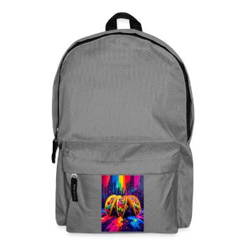 Bunte Tacos, die in einer leuchtenden Neon-Fiesta tanzen - Rucksack - Mittelgrau - Vorne