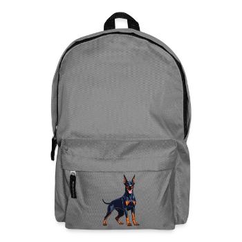 Strong Doberman – Expressive Dobie Design - Backpack - elephant grey - Front