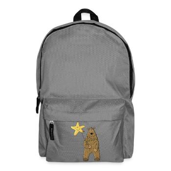 Bär mit Stern und Lichterkette - Rucksack - Mittelgrau - Vorne