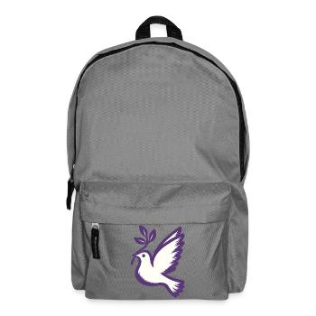 Lila Taube Emblem Olivenzweig - Rucksack - Mittelgrau - Vorne