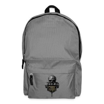 Skull with Dumbbell: Pump Hard - Backpack - elephant grey - Front