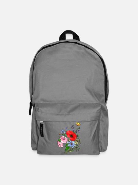 Blumen - Rucksack - Mittelgrau