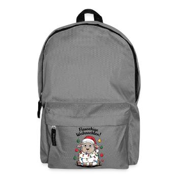 Schaf Flauschige Weihnachten Schäfer lustig  - Rucksack - Mittelgrau - Vorne