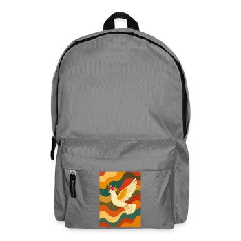 White Dove Flying Over Rainbow Waves - Backpack - elephant grey - Front
