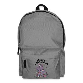 Hippopotamus Christmas Africa Zoo Joyeux Noël - Sac à dos - gris éléphant - Devant