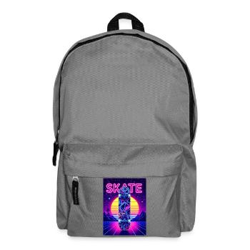 Skate Neon Tower – Retro 80er Street Style - Rucksack - Mittelgrau - Vorne
