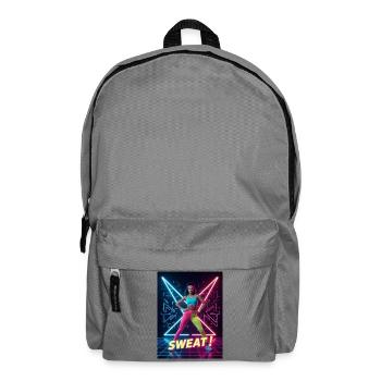 Schwitzen! Neon Aerobic – Electric Eighties Fitness - Rucksack - Mittelgrau - Vorne