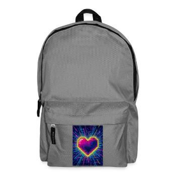 Neon Heart Pulse – Retro-80er-Liebe - Rucksack - Mittelgrau - Vorne
