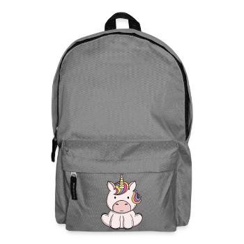 Cute Magical Unicorn Kawaii Rainbow Pony Cartoon - Backpack - elephant grey - Front