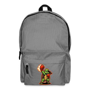 Boxing Turtle Fighter Power Punch Maskottchen - Rucksack - Mittelgrau - Vorne