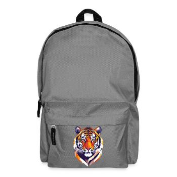 Colorful tiger head print, proud tiger graphic - Backpack - elephant grey - Front