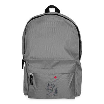 Red trail through mountain landscape - Backpack - elephant grey - Front