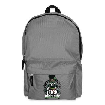 St. Patrick's Day Skellett: Happiness runs out - Backpack - elephant grey - Front