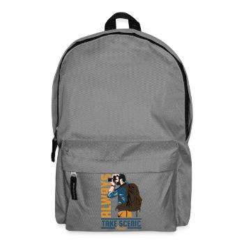 Always Take Scenic Route Travel Adventure - Backpack - elephant grey - Front