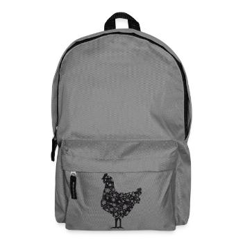 Fans de poulet - Coq - Coq - Poulet fleur - Bio - Sac à dos - gris éléphant - Devant