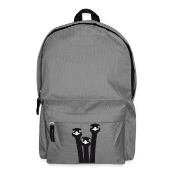 Nandu, Straußenkopf, Emu, Strauß - Rucksack - Mittelgrau - Vorne