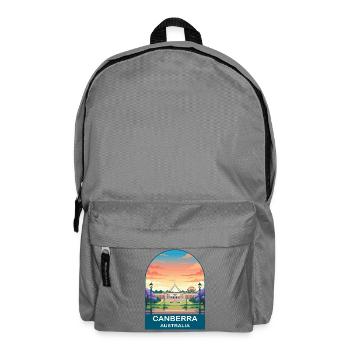 Canberra, Australiens Parlamentsgebäude, Reisekunst - Rucksack - Mittelgrau - Vorne