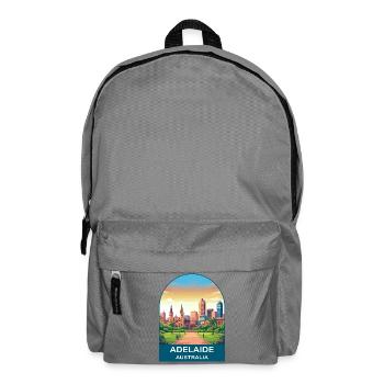 Adelaide Australien Stadt-Skyline-Reiseplakat - Rucksack - Mittelgrau - Vorne