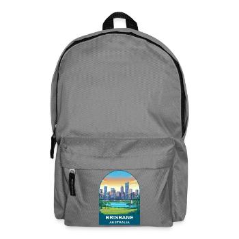 Brisbane Australia Story Bridge Travel Poster - Backpack - elephant grey - Front