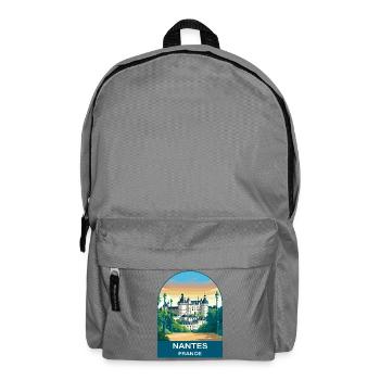 Nantes France Vintage City Travel Poster Art - Backpack - elephant grey - Front