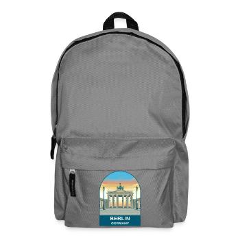 Berlin Germany TV Tower Vintage Travel Art - Backpack - elephant grey - Front