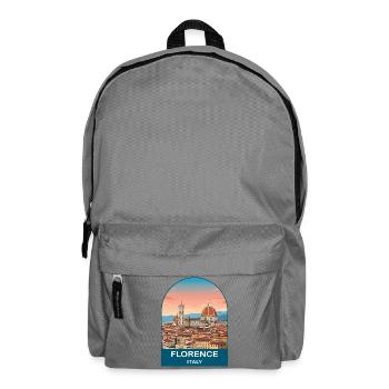 Florence Italy Vintage Travel Poster Art - Backpack - elephant grey - Front
