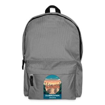 Dubrovnik Croatia Vintage Travel Poster - Backpack - elephant grey - Front