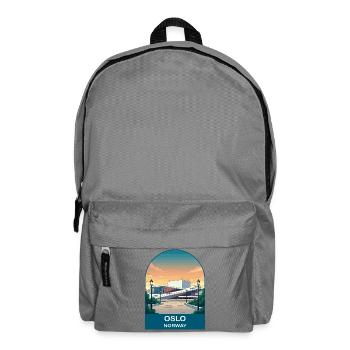 Oslo, Norwegen Vintage-Reiseplakat-Kunst - Rucksack - Mittelgrau - Vorne