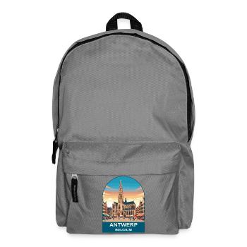 Antwerp Belgium Vintage Travel Poster Art - Backpack - elephant grey - Front
