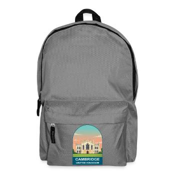Cambridge UK Vintage-Reiseplakat-Kunst - Rucksack - Mittelgrau - Vorne