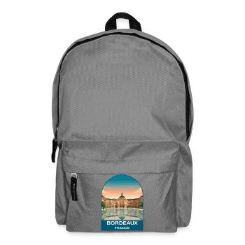 Bordeaux France Vintage City Travel Poster - Backpack - elephant grey - Front
