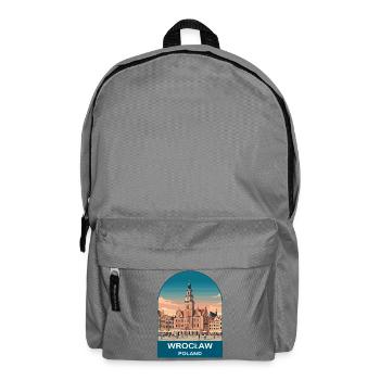 Wroclaw Poland Vintage Travel Poster Art - Backpack - elephant grey - Front