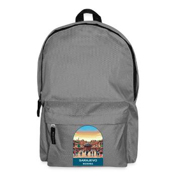 Sarajevo Bosnia Vintage Travel Poster Art - Backpack - elephant grey - Front