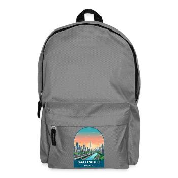 Sao Paulo Brazil Skyline Modern Travel Poster - Backpack - elephant grey - Front