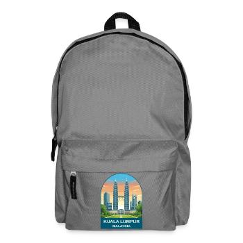 Kuala Lumpur Malaysia Vintage-Reiseillustration - Rucksack - Mittelgrau - Vorne