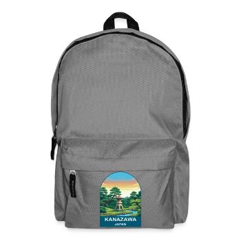 Kanazawa Japan Kenrokuen Vintage Travel Art - Backpack - elephant grey - Front