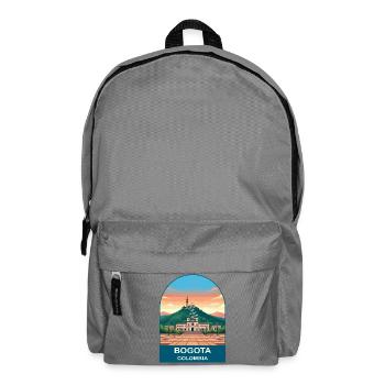 Bogota Colombia Skyline Vintage Travel Art - Backpack - elephant grey - Front
