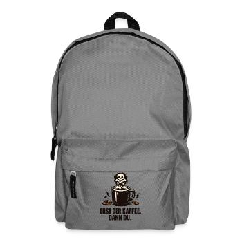 Kaffee Geschenk lustiger Spruch Kaffeeliebhaber  - Rucksack - Mittelgrau - Vorne