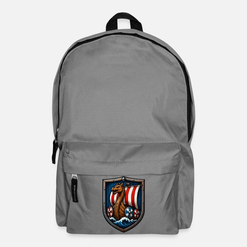 Viking Dragon Boat Shield - Backpack - elephant grey
