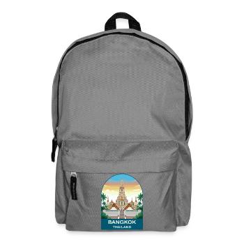 Bangkok Thailand Temple Vintage Travel Poster Art - Backpack - elephant grey - Front
