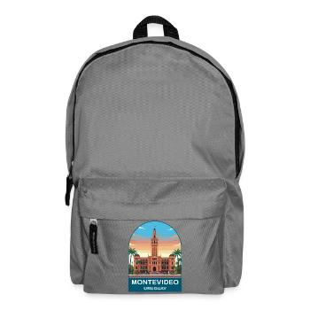 Montevideo Uruguay Palacio Salvo Reiseplakat - Rucksack - Mittelgrau - Vorne