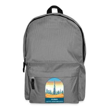 Dubai VAE Burj Khalifa Vintage-Reiseposter - Rucksack - Mittelgrau - Vorne