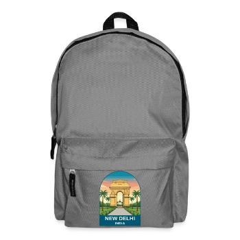New Delhi India Gate Vintage City Travel Design - Backpack - elephant grey - Front
