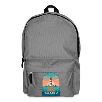 New Jersey USA Vintage Travel Poster Art - Backpack - elephant grey - Front