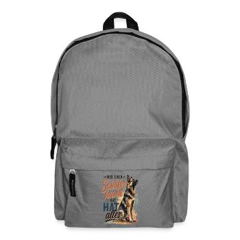 Wer einen Schäferhund hat, hat alles!  - Rucksack - Mittelgrau - Vorne