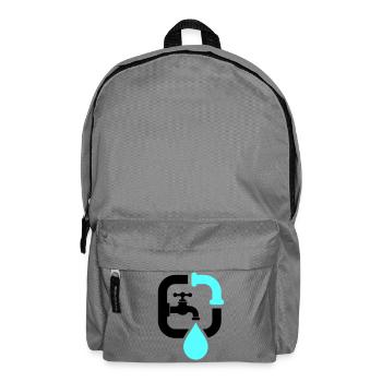 Klempner Wasserhahn Rohr Logo - Rucksack - Mittelgrau - Vorne