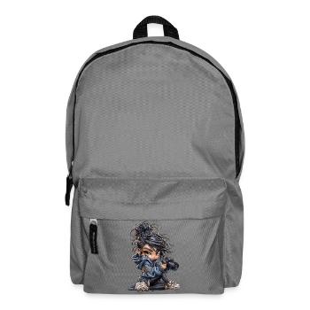 Kameramädchen im Denim Hoodie - Rucksack - Mittelgrau - Vorne