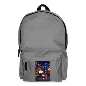 Beak Apple – Funny New York Penguin Design - Backpack - elephant grey - Front