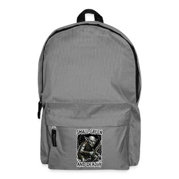 Small Green and Deadly - Goblin Rogue TTRPG Art - Backpack - elephant grey - Front